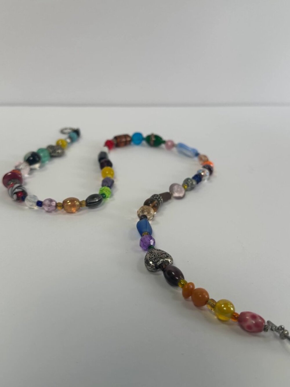 Handmade Colorful Beaded Necklace | Eclectic Artisan Glass Beads - Picture 3 of 9